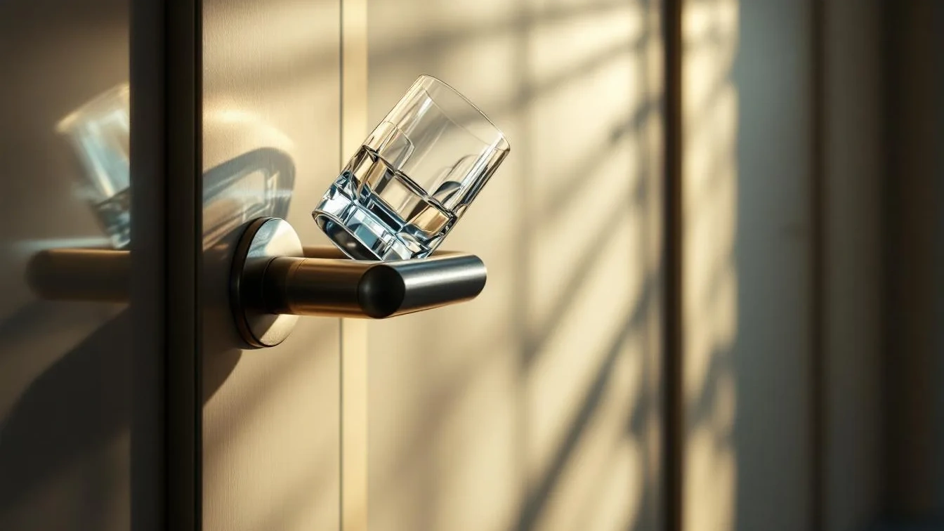 Waarom slimme reizigers bij het verlaten van een hotel een glas op de deurklink plaatsen